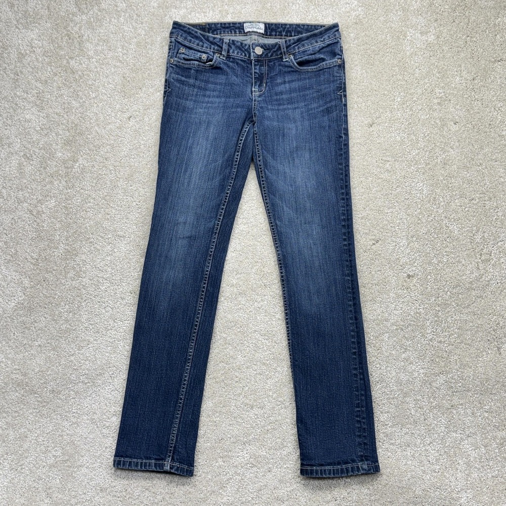 Aeropostale Skinny Jeans Juniors 7/8 Blue Mid Rise Stretch Denim Medium‎ Wash